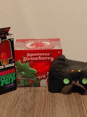 Huge Squishy Lot Needoh Nice-sicle, Purple Funky Pup, Controller, & Strawberry